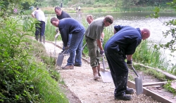 Blackley Forest footpath installation fishing pond