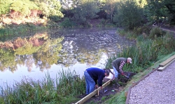 Blackley Forest footpath installation fishing pond