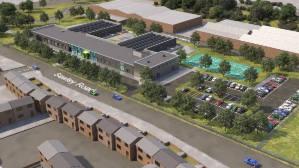 This computer generated image shows what the school will look like, and where it will be on Sawley Road. This computer generated image shows what the school will look like, and where it will be on Sawley Road.