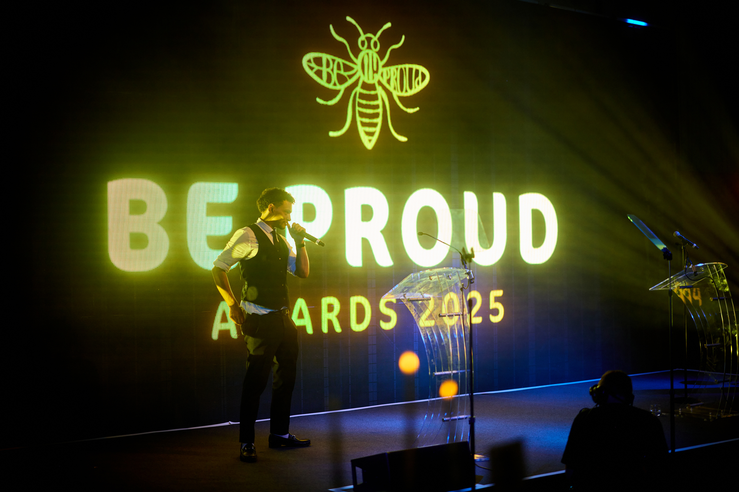 Stage and backdrop of awards