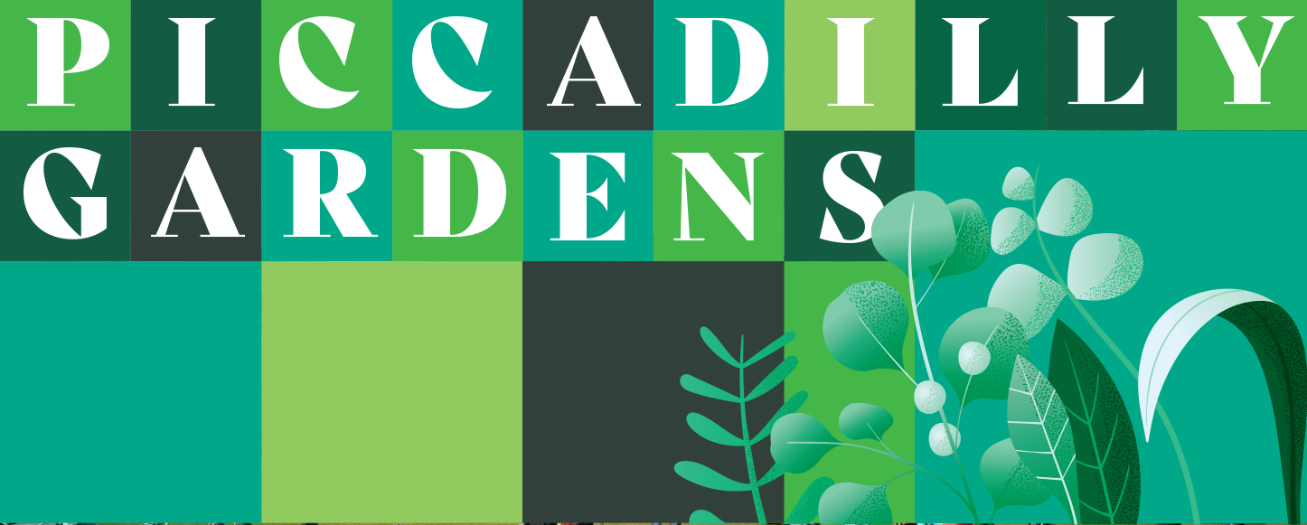 Piccadilly Gardens banner sign 