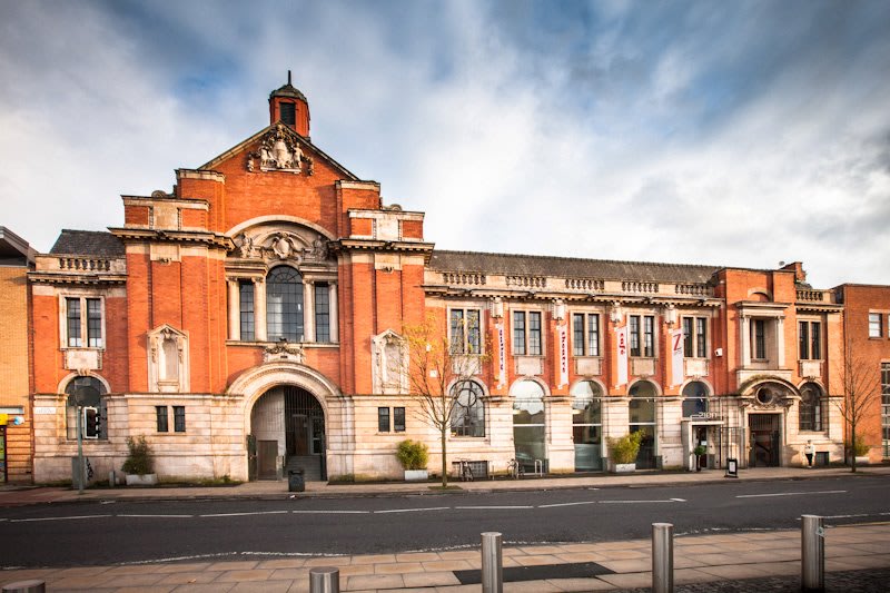 Photo of the front of the Z arts library building
