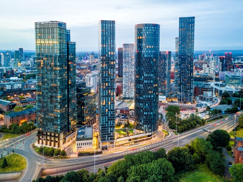 A photo of tower blocks near the motorway