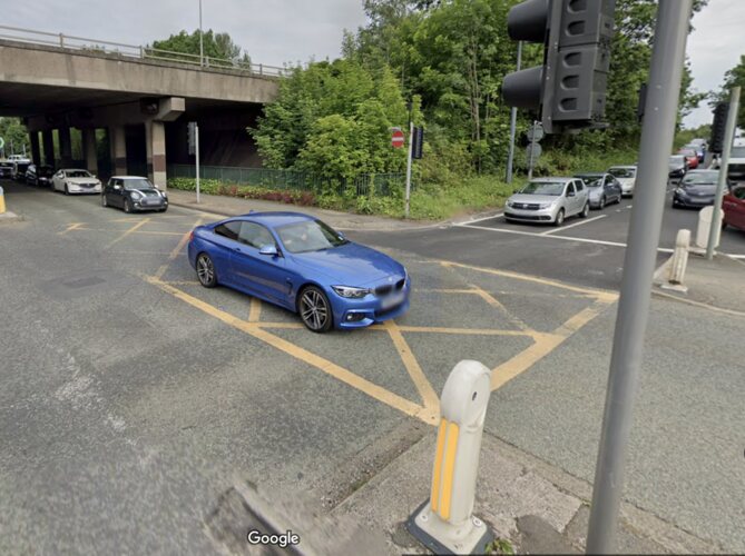 Yellow box junction at palatine road princess parkway
