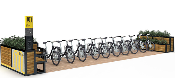 A computer generated image of what the planter and stand cycle hub will look like