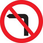 Banned left turn sign