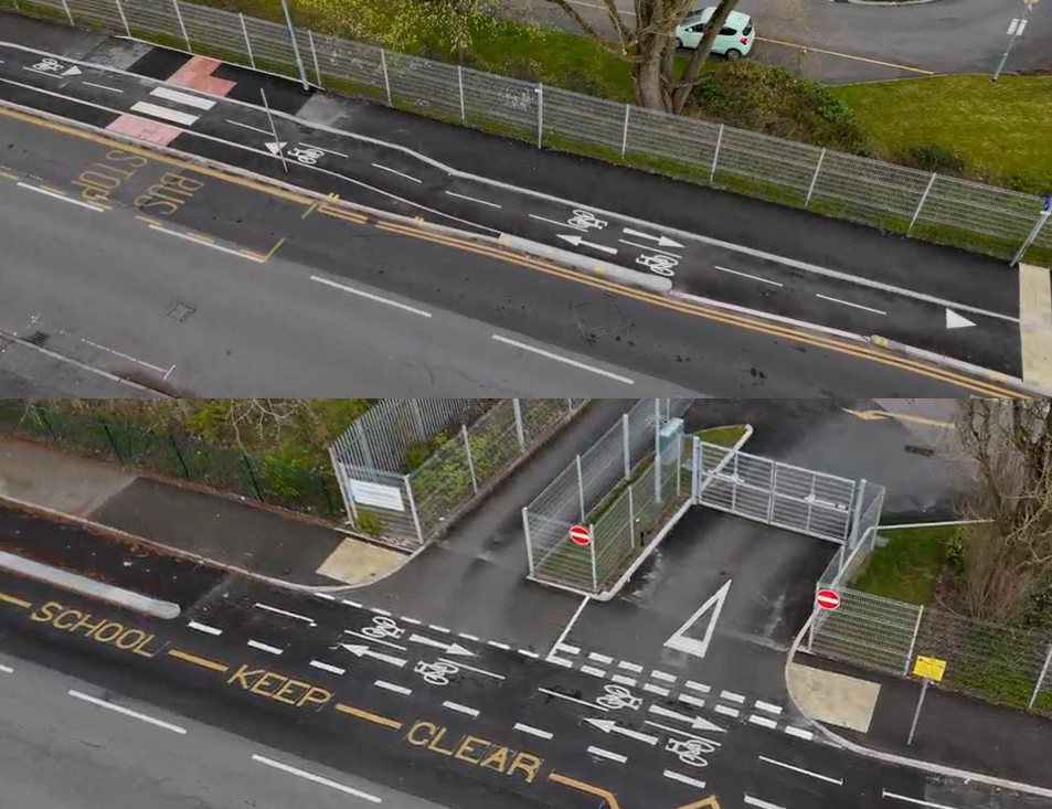 Image of road improvements at Matthew's Lane.