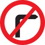 Banned right turn sign