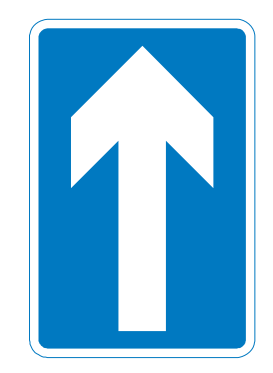 Image of road sign for one-way.