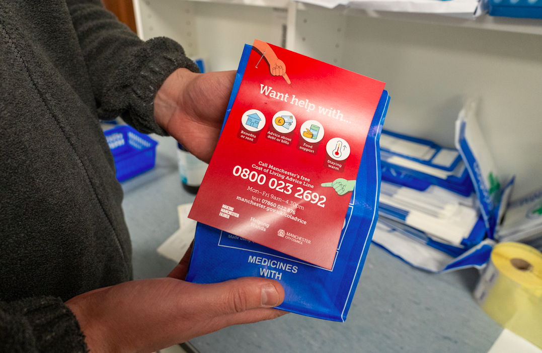 Image of a flyer from the Council detailing support advice for people struggling through cost of living