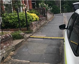 A well-marked cable mat is used to protect any users of the footway from the cable.