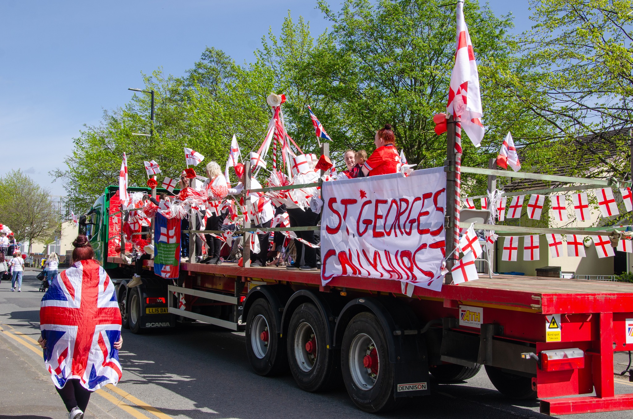 Image of a parade float taking part in the St George's Day Parade