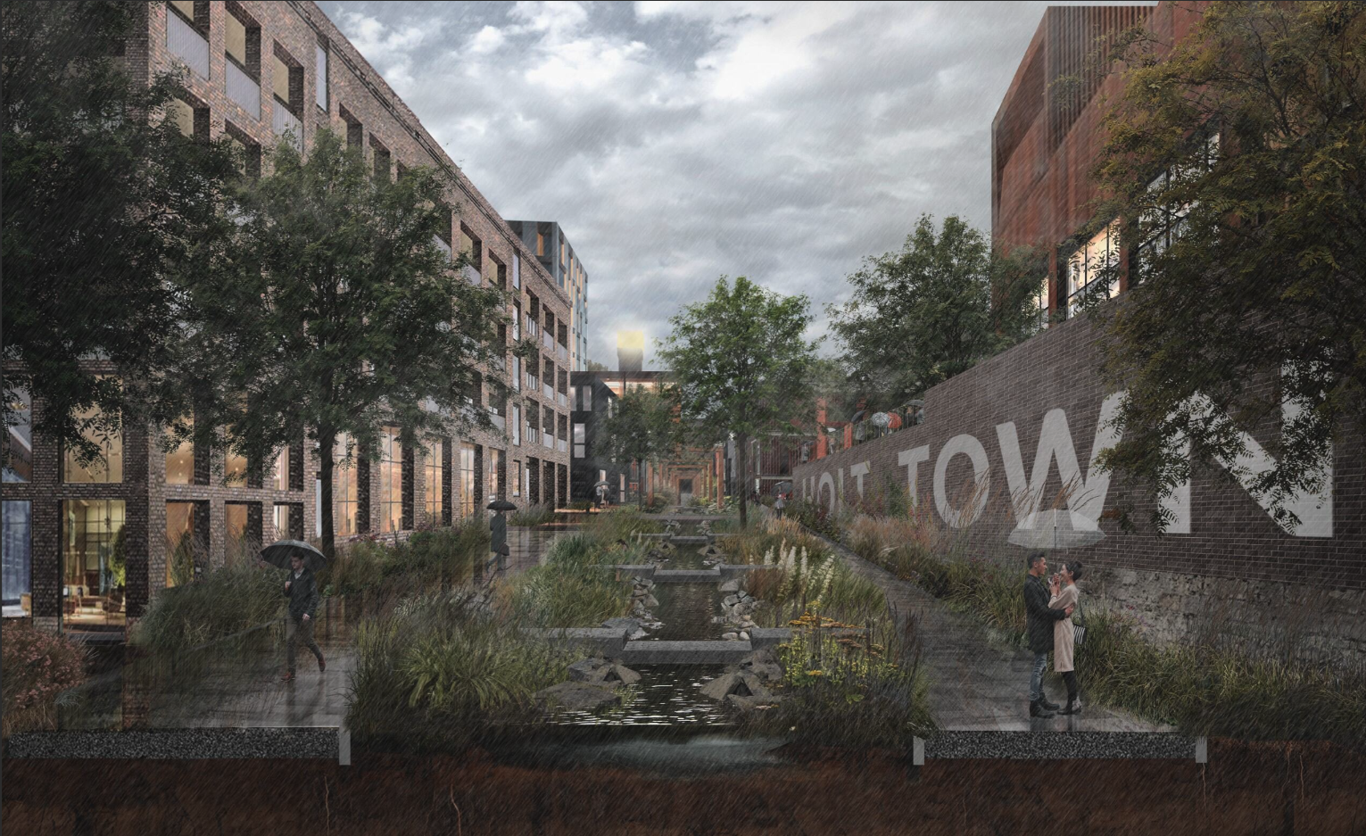 CGI image of how Holt Town might look following regeneration