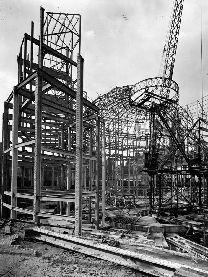 Construction of the Central Library in Manchester in 1931.