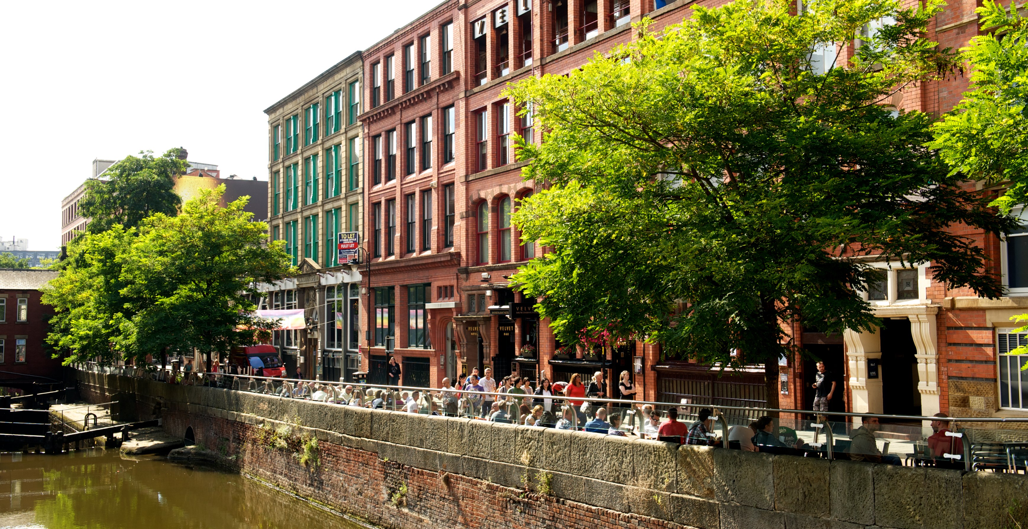 Image of a canal beside a building