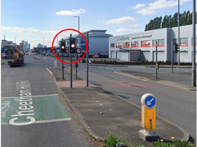 Banned right turn from cheetham hill road into elizabeth street