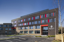 Image shows the main entrance of the school