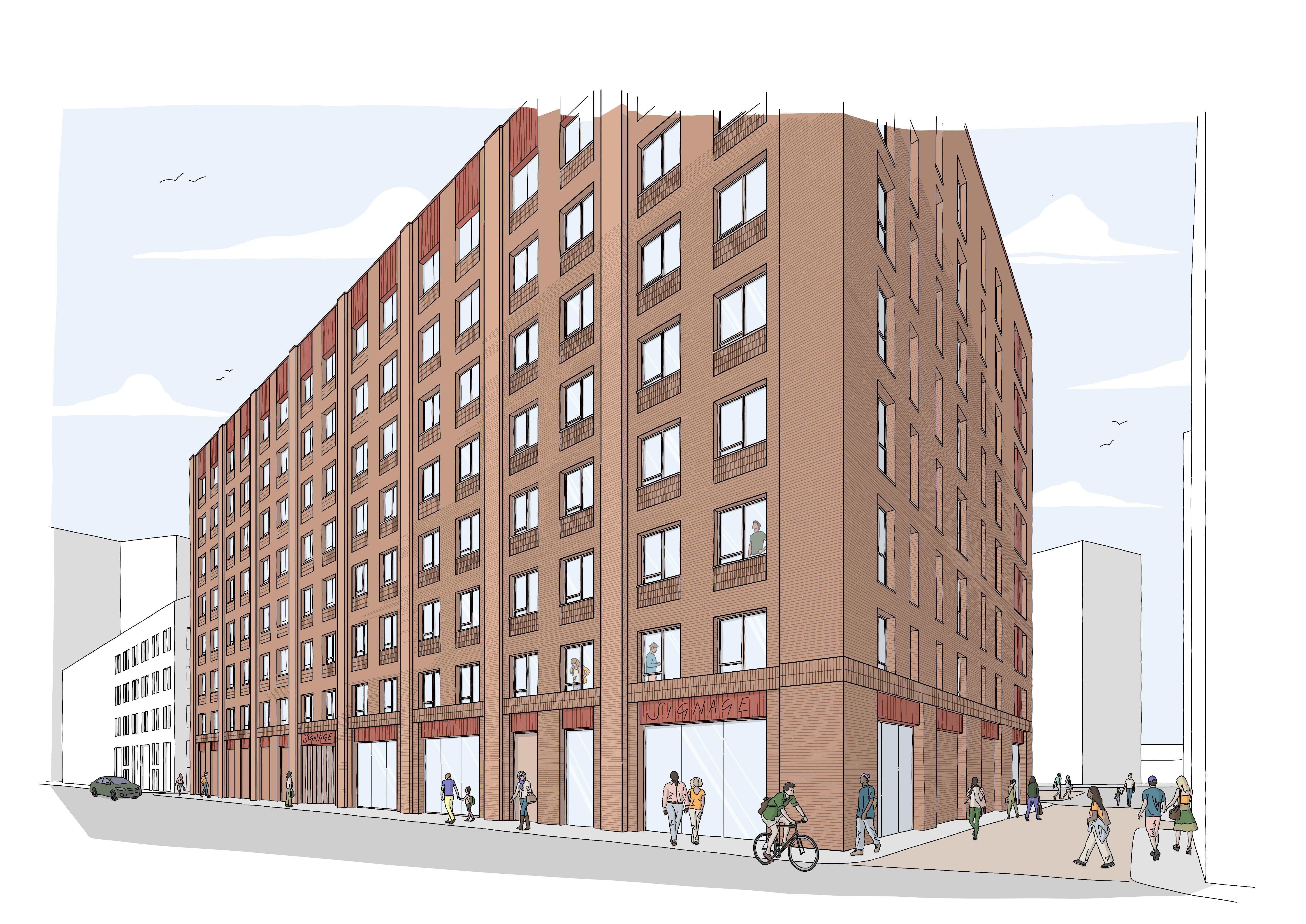 CGI of the proposed housing development in the northern quarter