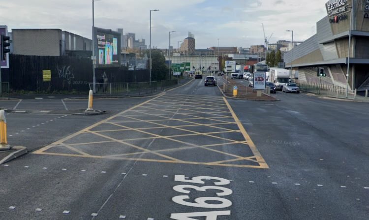 Yellow box junction at ashton old road chancellor lane fairfield street