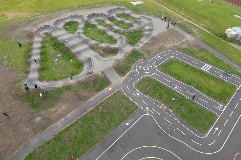 Aerial view of Wythenshawe Park Cycle Hub 