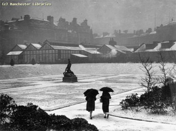 Piccadilly Library snowy day, 1929