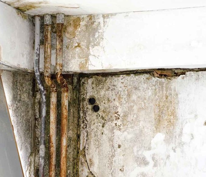 Defective plumbing causing damp