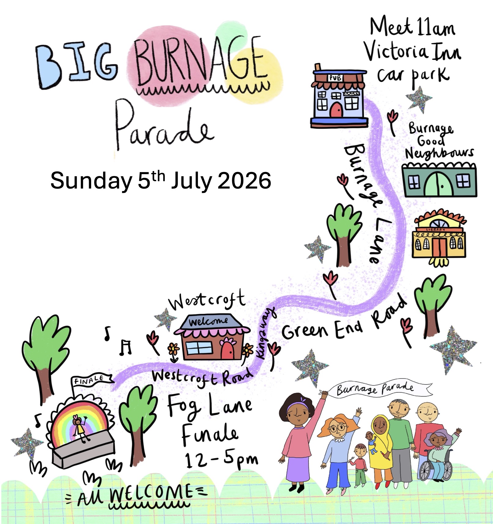 Graphic of parade route