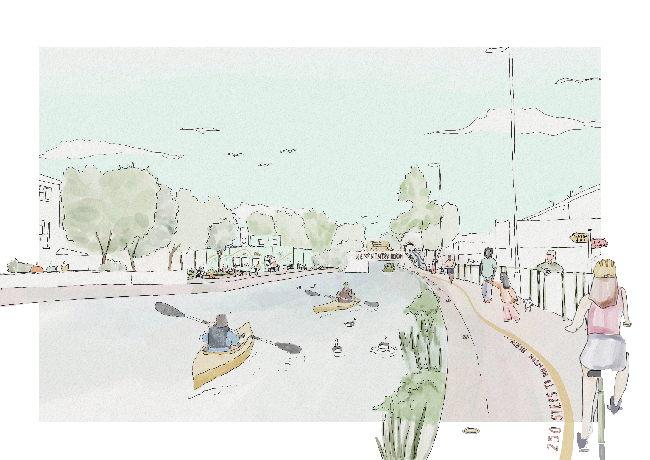 computer generated image of the newton heath canal following investment